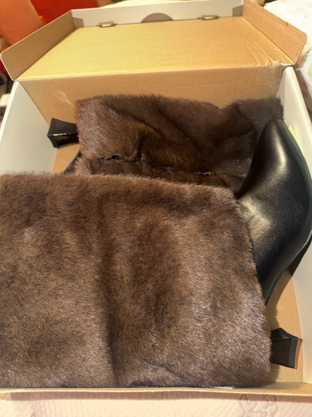 No Boundaries Women's Heeled Faux Fur Cuff Boots